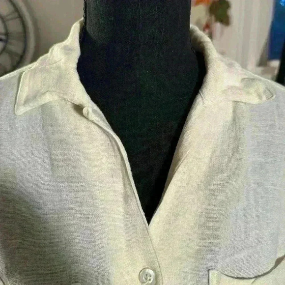 Banana Republic Linen Blend Button Down Tops Small G03 - Picture 4 of 7